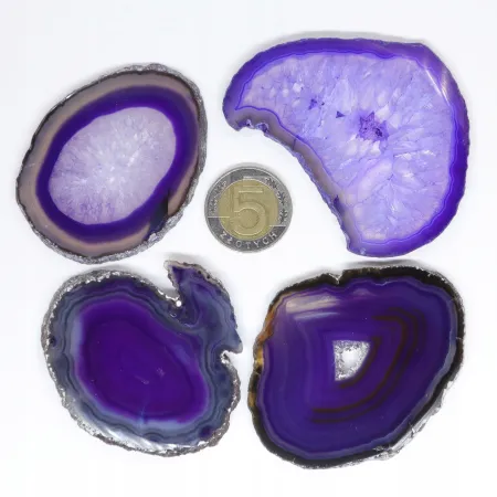 Agat fioletowy plaster polerowany owalny 1szt. dł. 6-8 szer. 4,3-5,5cm