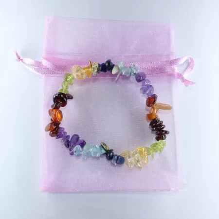 Bransoletka naturalne kamienie czakr chips ametyst granat akwamaryn sodalit