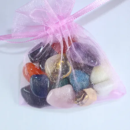 15 kamieni czakry Ametyst Cytryn Karneol Turmalin Granat Kryształ Adular