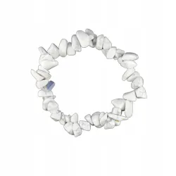 Bransoletka MAGNEZYT drobny naturalny kamień elastyczna gumka chips 19cm