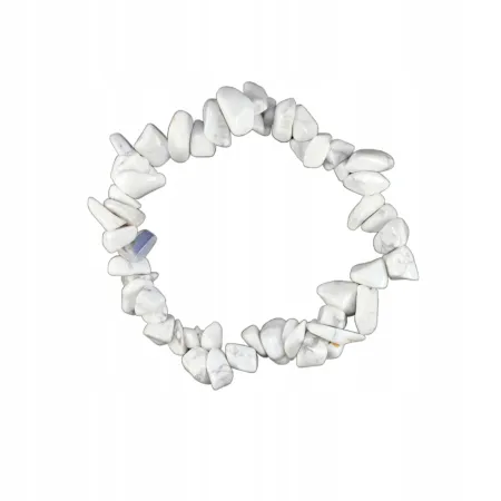 Bransoletka MAGNEZYT drobny naturalny kamień elastyczna gumka chips 19cm