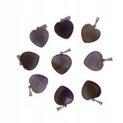 Zawieszka AMETYST serce 15mm 1szt