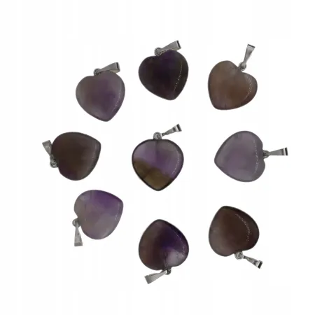 Zawieszka AMETYST serce 15mm 1szt