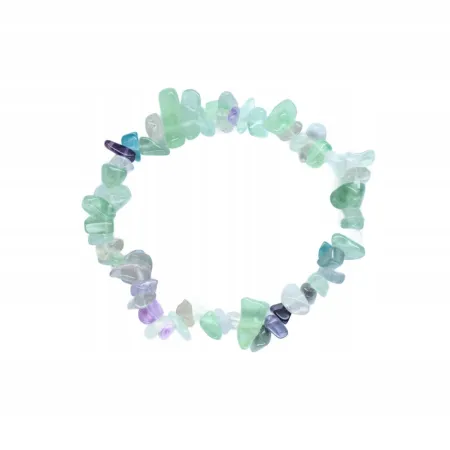 Bransoletka Fluoryt Rainbow kamień naturalny 19cm chips