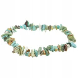 Bransoletka Turkus kamień naturalny chips gumka elastyczna 19cm