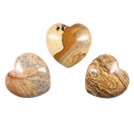 Jaspis obrazkowy duże serce kamień naturalny 4cm