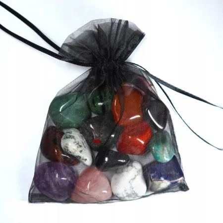 Zestaw dużych otoczaków Ametyst Kwarc Karneol Sodalit Rodonit Magnezyt 250g