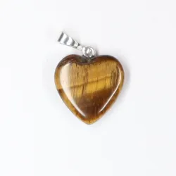 Zawieszka TYGRYSIE OKO serce 15mm naturalny kamień