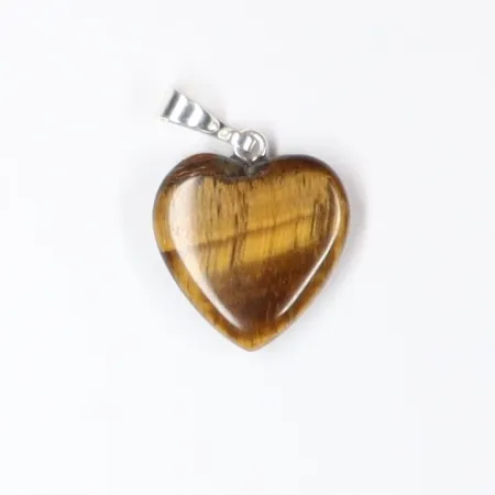 Zawieszka TYGRYSIE OKO serce 15mm naturalny kamień