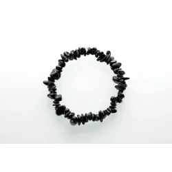 Bransoletka TURMALIN schorl czarny drobny kamień naturalny chips