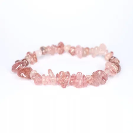 Bransoletka KWARC TRUSKAWKOWY naturalny chips