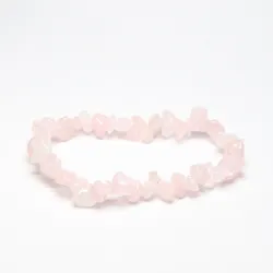 Bransoletka KWARC RÓŻOWY kamień naturalny chips