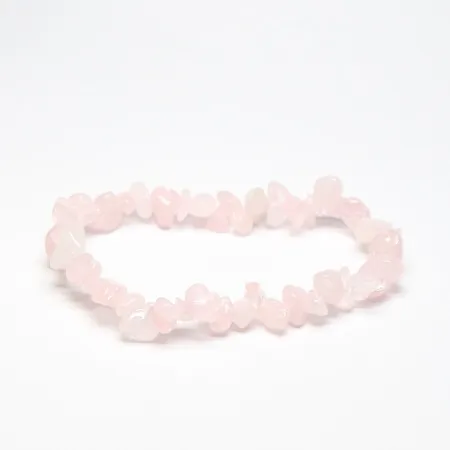 Bransoletka KWARC RÓŻOWY kamień naturalny chips