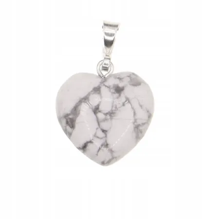 Zawieszla MAGNEZYT howlit naturalny serce 15mm 1szt