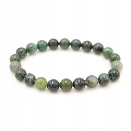Bransoletka Agat mszysty, naturalny kamień - 8mm