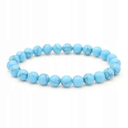 Bransoletka Turkmenit - Howlit, naturalny - 8mm