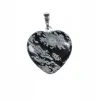 Zawieszka OBSYDIAN SNIEŻNY serce, 20mm naturalne