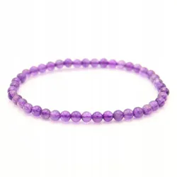 Bransoletka ametystowa kamień naturalny ametyst kulka koral średnicy 4mm