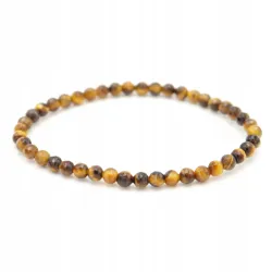 Bransoletka fasetowana, Tygrysie oko - 4mm