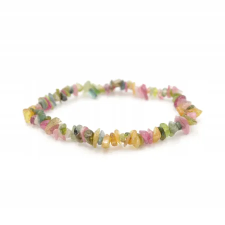 Bransoletka Turmalin kolorowy naturalny kamień elastyczna gumka 19cm chips