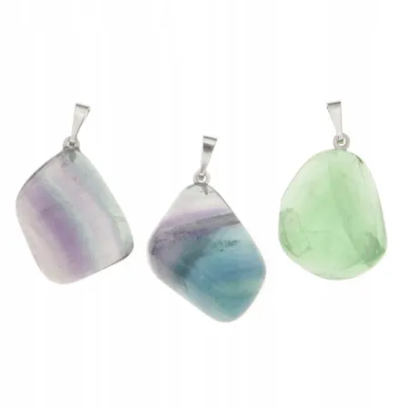 Zawieszka polerowana bryłka fluorytu 1 szt.