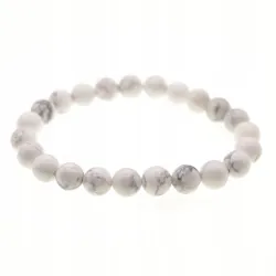 Bransoletka Magnezyt howlit naturalny kamień - 8mm
