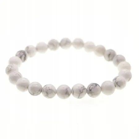 Bransoletka Magnezyt howlit naturalny kamień - 8mm
