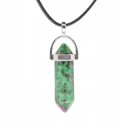 Wisiorek na rzemyku, kamień - Zoisyt, Zoizyt