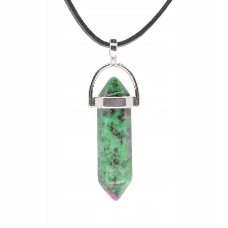 Wisiorek na rzemyku, kamień - Zoisyt, Zoizyt