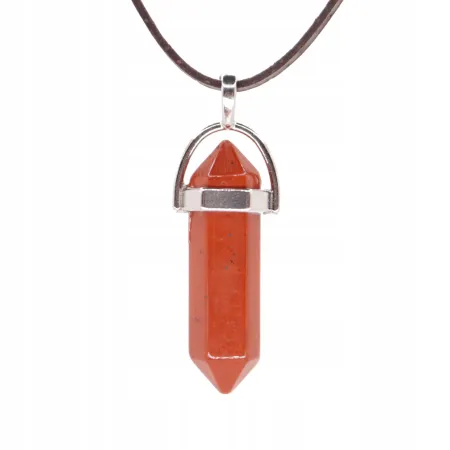 Wisiorek na rzemyku, kamień - Jaspis czerwony