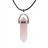 Wisiorek na rzemyku, kamień - Kwarc różowy