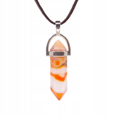 Wisiorek na rzemyku, kamień - Agat czerwony