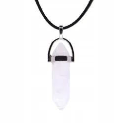 Wisiorek na rzemyku, - Kryształ górski naturalny