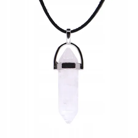 Wisiorek na rzemyku, - Kryształ górski naturalny