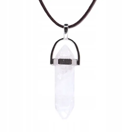 Wisiorek na rzemyku, - Kryształ górski naturalny