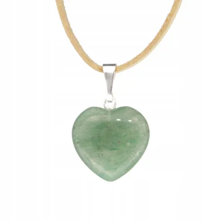 Wisiorek na rzemyku, Serce 15mm - Awenturyn