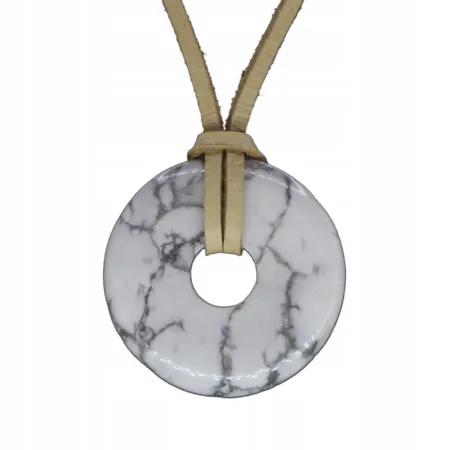 Wisiorek na rzemyku donut 30mm-Magnezyt naturalny