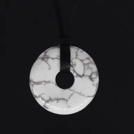 Wisiorek na rzemyku donut 30mm-Magnezyt naturalny