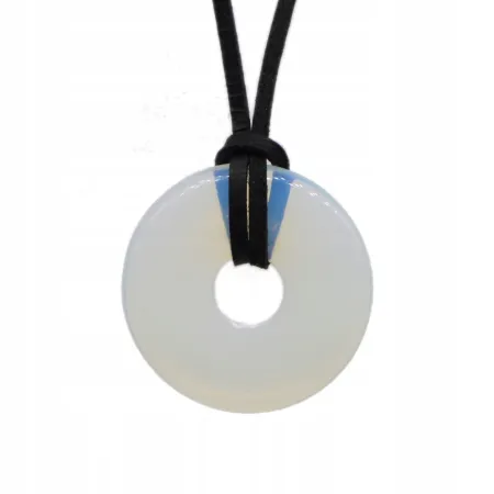 Wisiorek na rzemyku donut 30mm - Opalit opal synt.