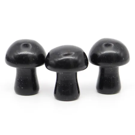 Grzyb 2cm, Kamień - Obsydian czarny 1 sztuka