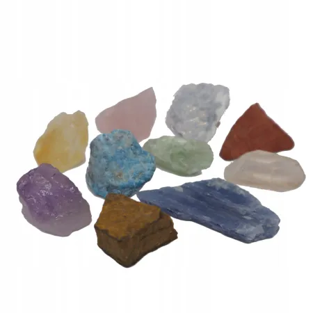 Kamienie czakra zestaw do medytacji ozdoba ametyst cytryn kwarc różowy 7+3