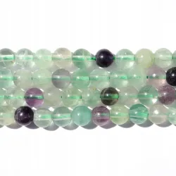 Fluoryt tęczowy: Zestaw 5szt kulek 6mm - koraliki