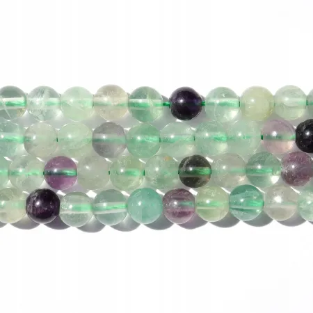 Fluoryt tęczowy: Zestaw 5szt kulek 6mm - koraliki