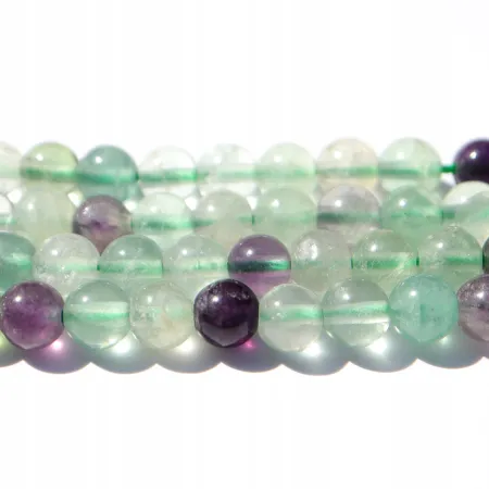 Fluoryt tęczowy: Zestaw 5szt kulek 6mm - koraliki
