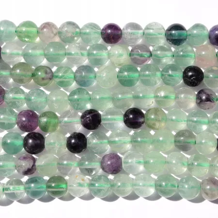 Fluoryt tęczowy: Zestaw 5szt kulek 6mm - koraliki