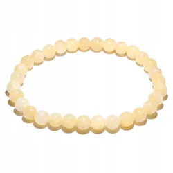 Bransoletka Kalcyt Miodowy naturalny kamień kulka 6mm elastyczna gumka