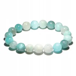 Bransoletka Amazonit kamień naturalny kulka 10mm
