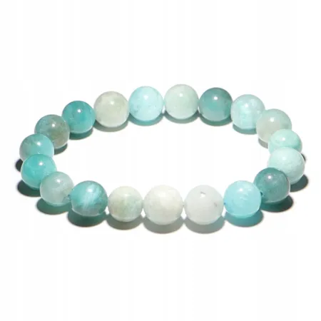 Bransoletka Amazonit kamień naturalny kulka 10mm