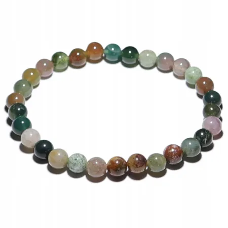 Bransoletka Agat Indyjski naturalny kulka 6mm