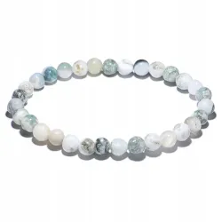 Bransoletka Agat Drzewny naturalny kulka 6mm